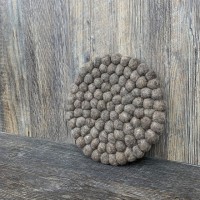 Light Brown Round Felt Trivet